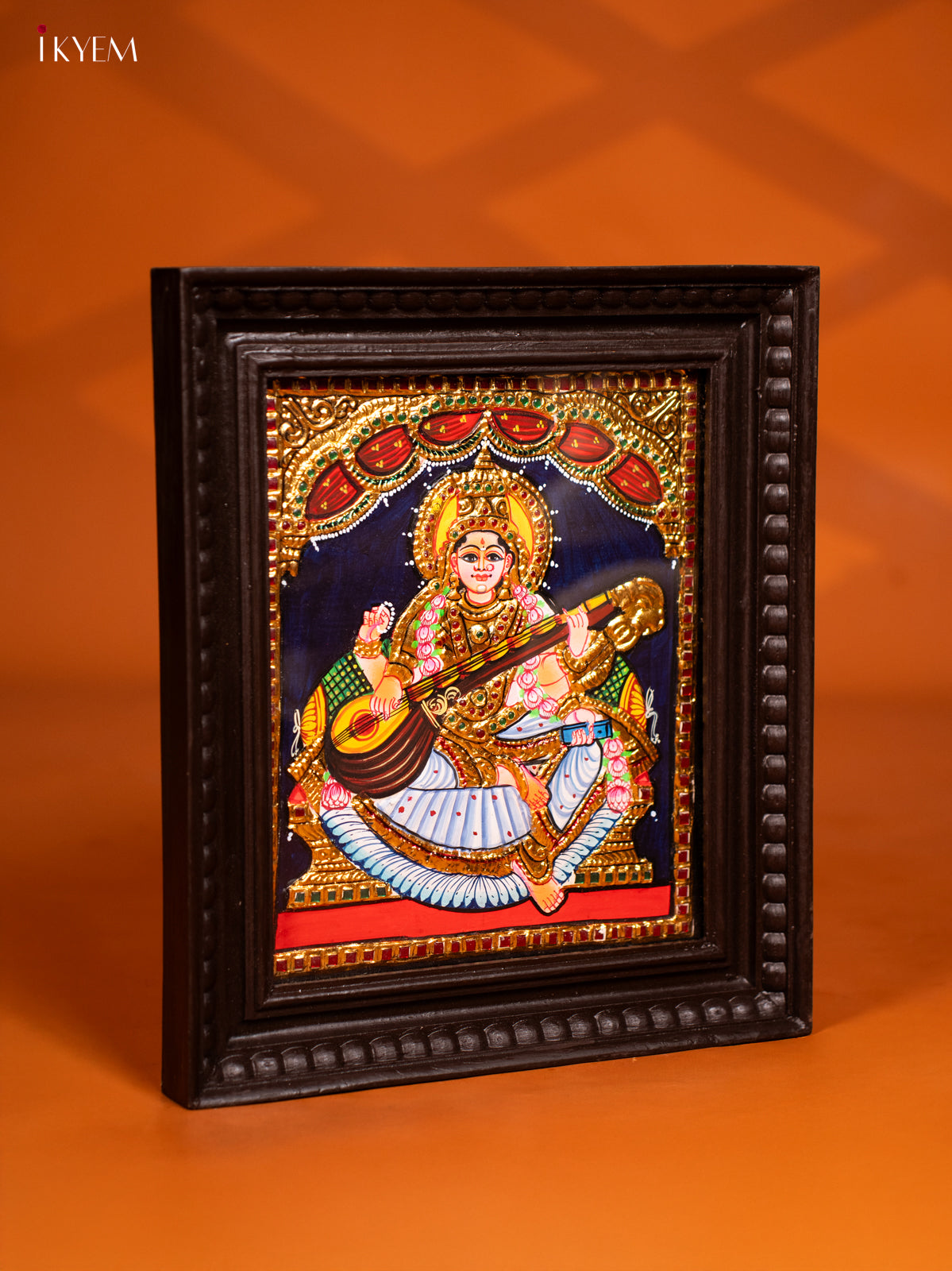 Saraswathi Tanjore painting - (13 x 15)-  KF10267