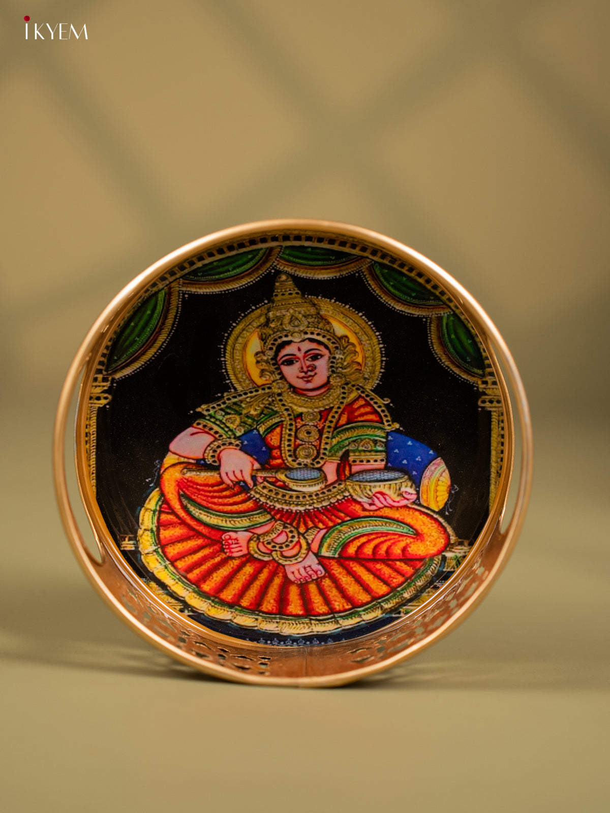 Goddess Annapoorni Printed Metal tray - KF24156