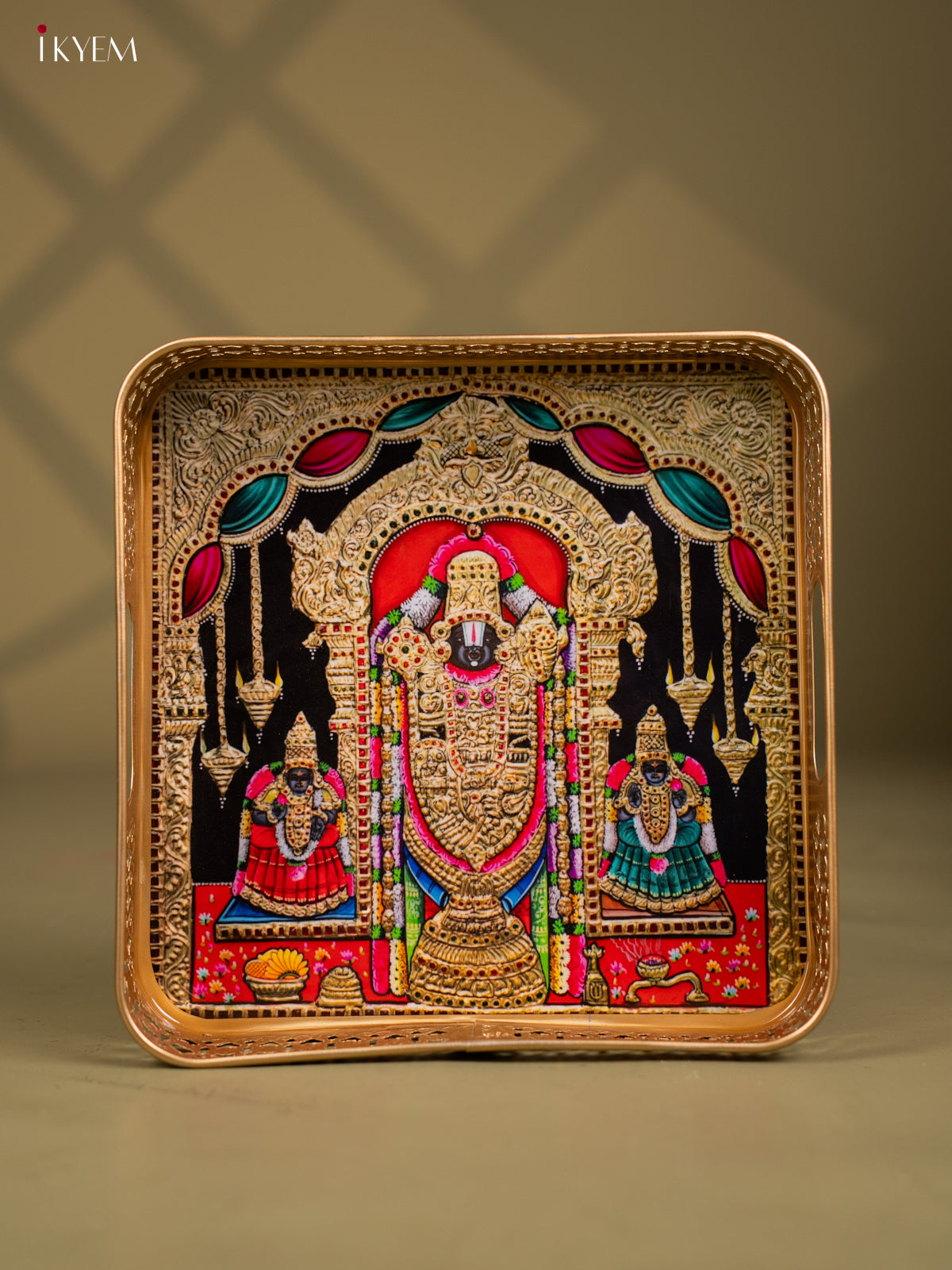 Divine Lord Balaji Printed Metal Trays - KF25150