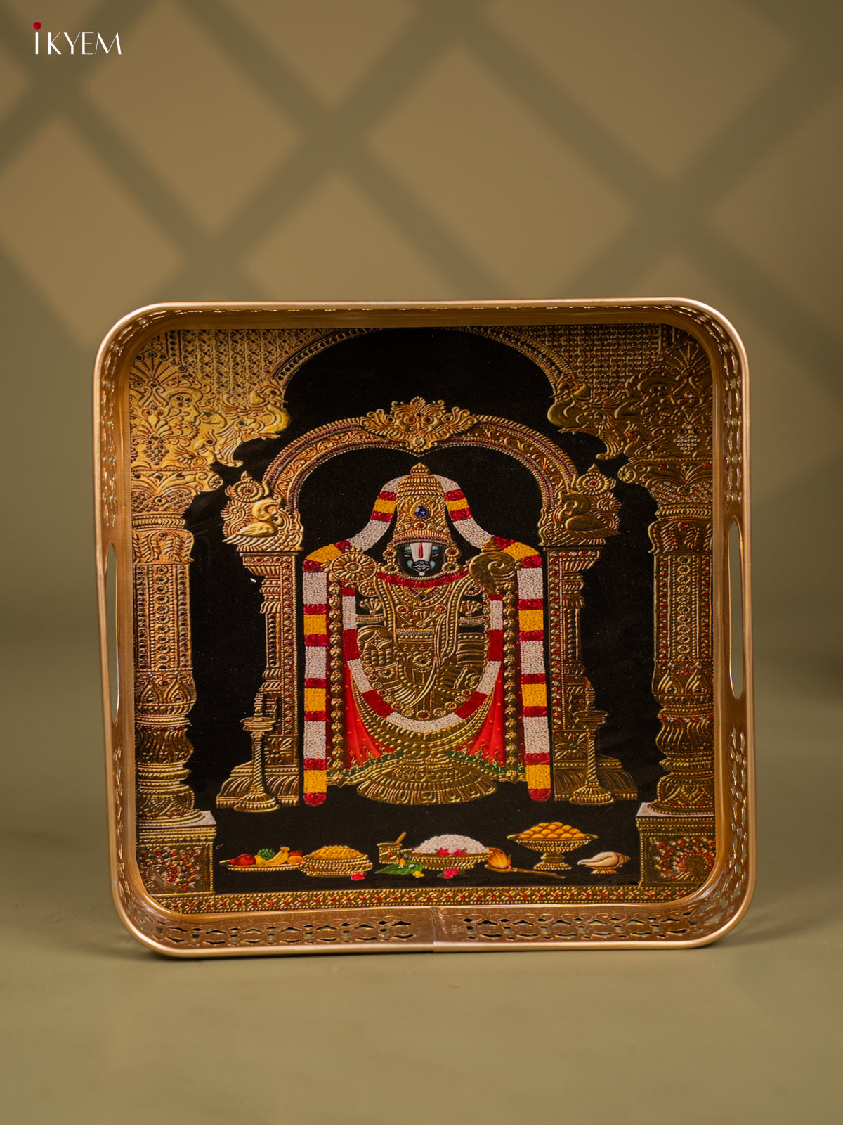 Lord Balaji Printed Square Metal Tray - KF25151