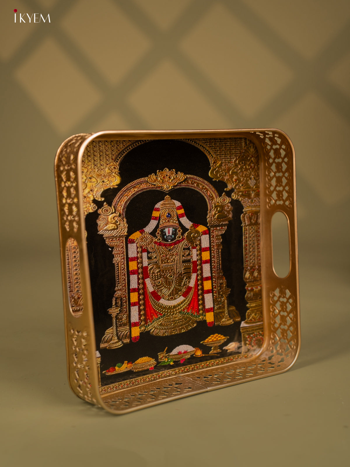 Lord Balaji Printed Square Metal Tray - KF25151