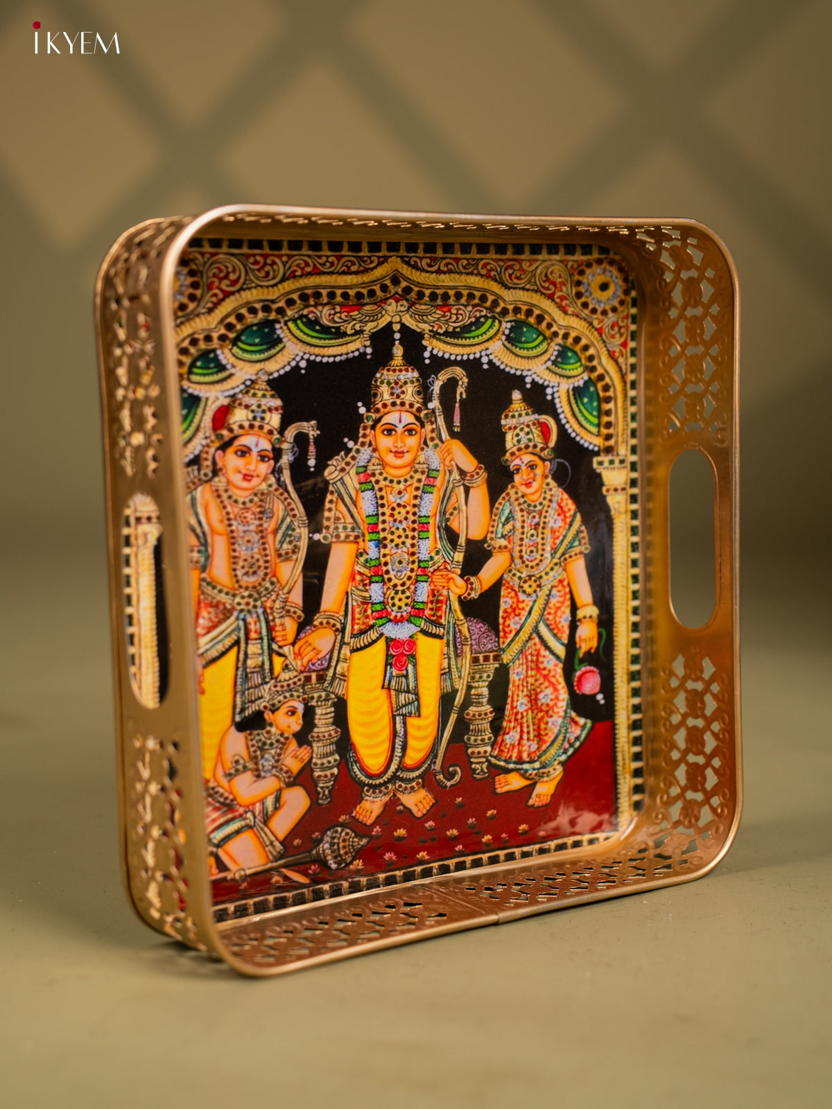 Metal Digital tray Square -Rama pattabishegam   - 10 Inch - KF25159