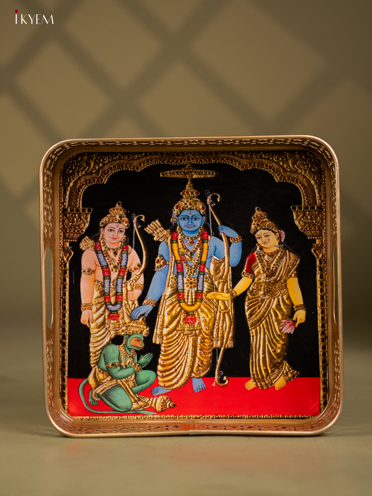 Metal Digital tray Square -Rama pattabishegam   - 10 Inch - KF25160