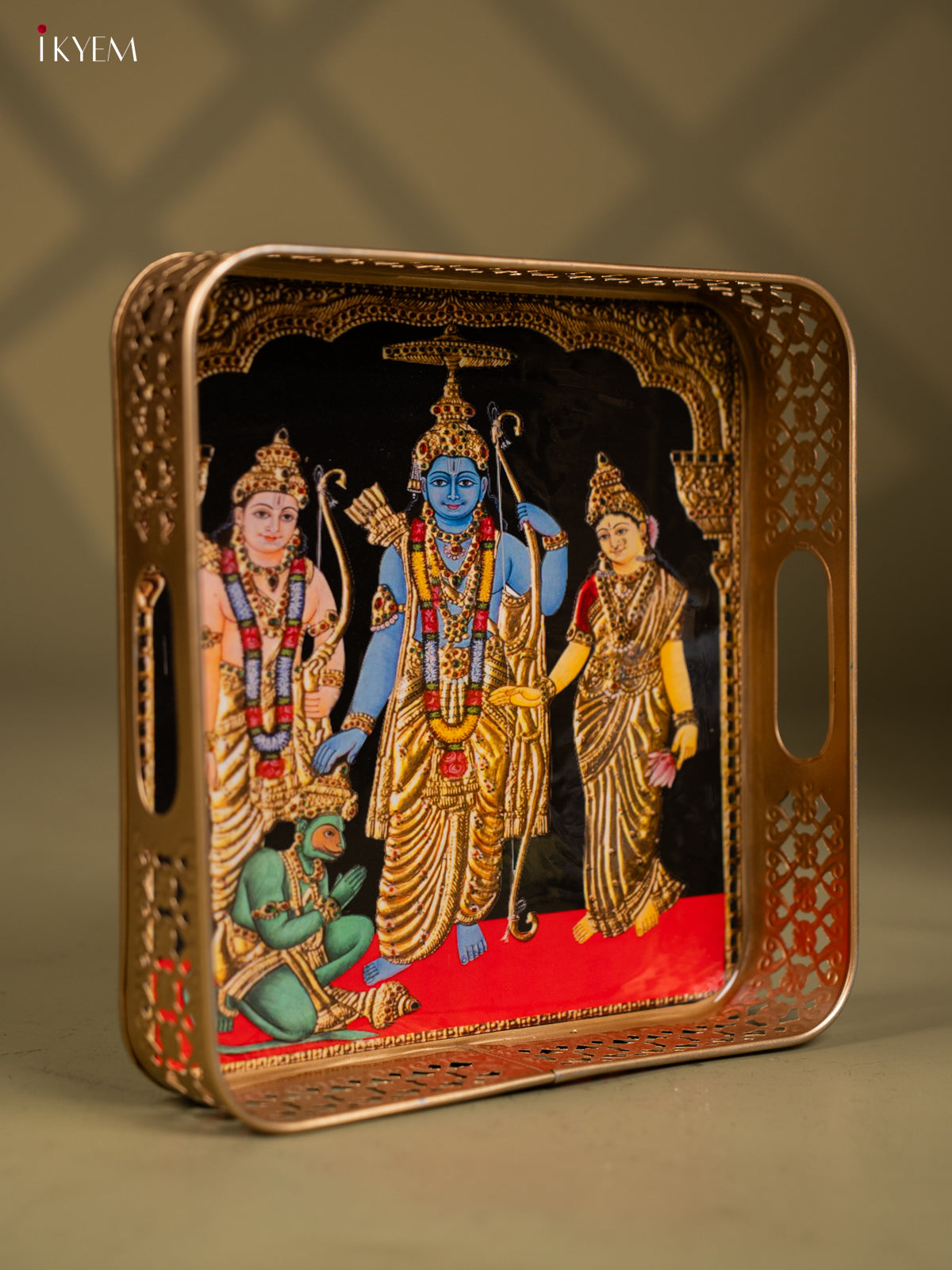 Metal Digital tray Square -Rama pattabishegam   - 10 Inch - KF25160