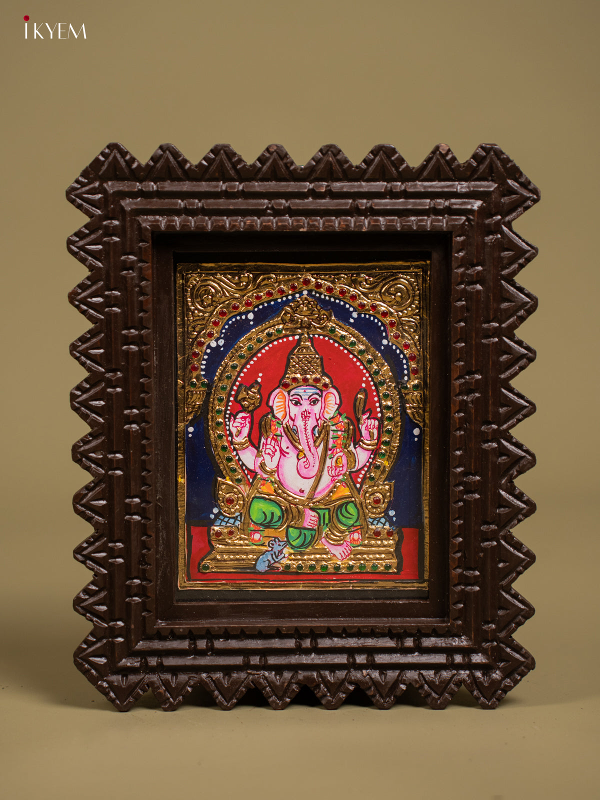 Ganesha Tanjore painting - Tanjore Painting (11x9) - Inch - KF26130