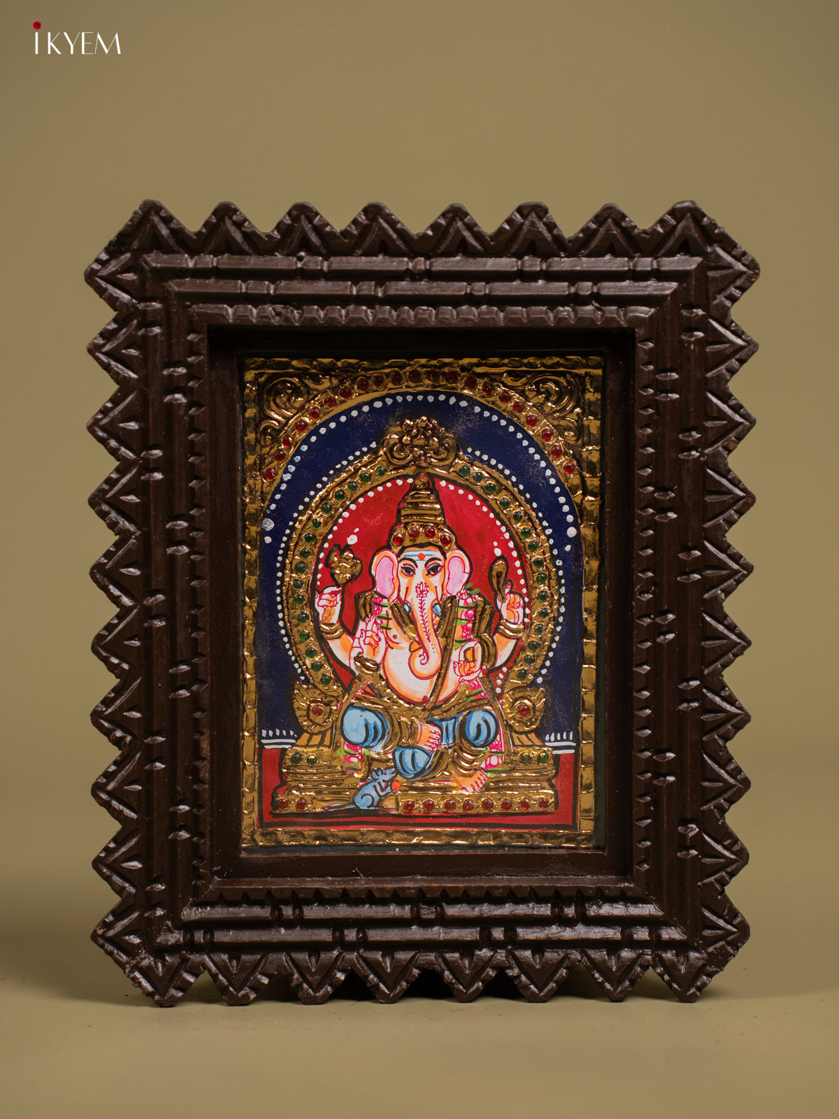 Ganesha Tanjore painting - Tanjore Painting (11x9) - Inch - KF26131