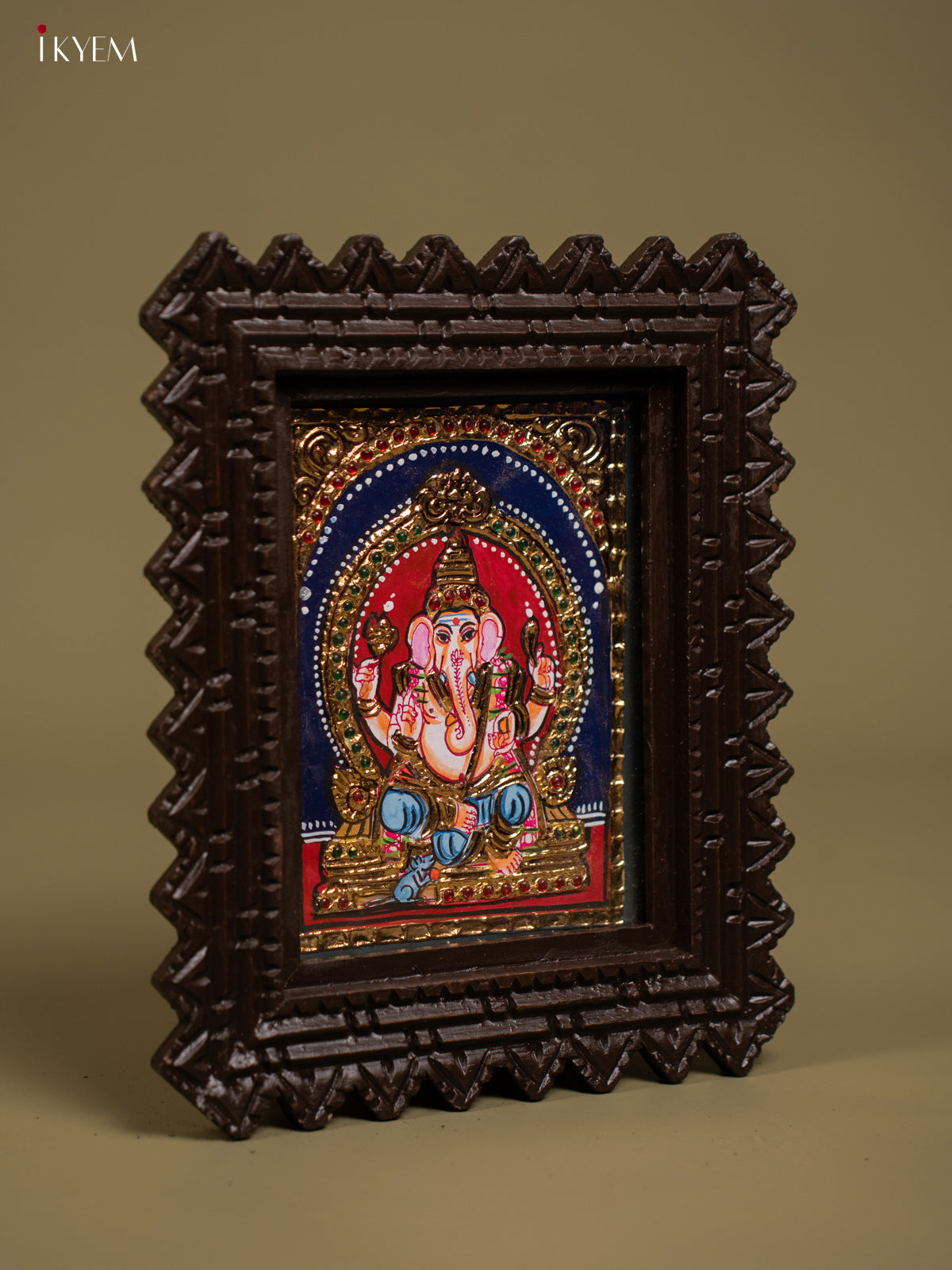 Ganesha Tanjore painting - Tanjore Painting (11x9) - Inch - KF26131