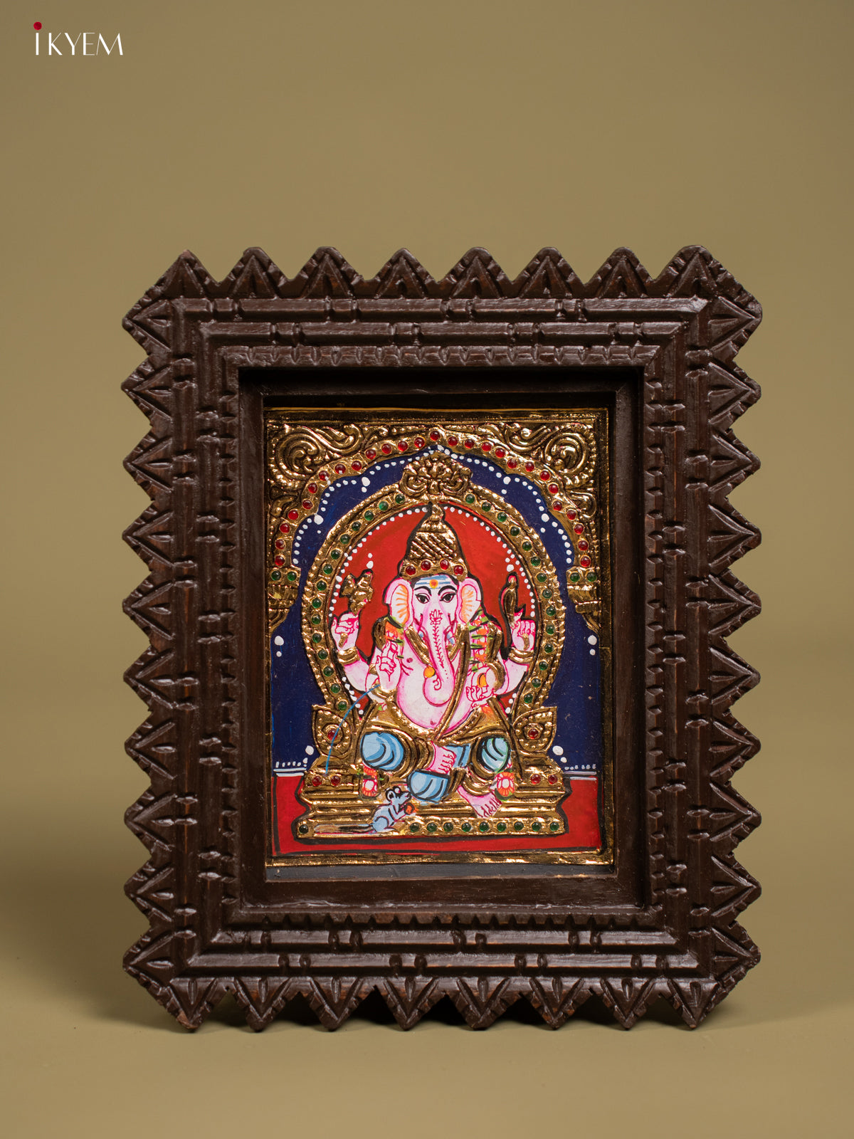 Ganesha Tanjore painting - Tanjore Painting (11x9) - Inch - KF26135
