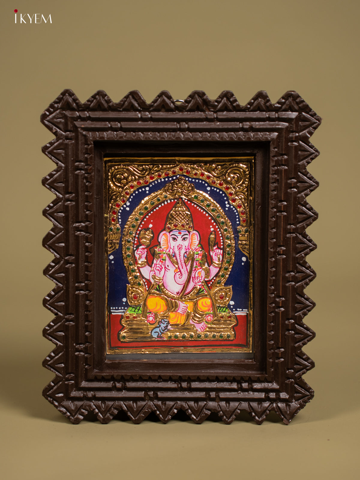 Ganesha Tanjore painting - Tanjore Painting (11x9) - Inch - KF26140