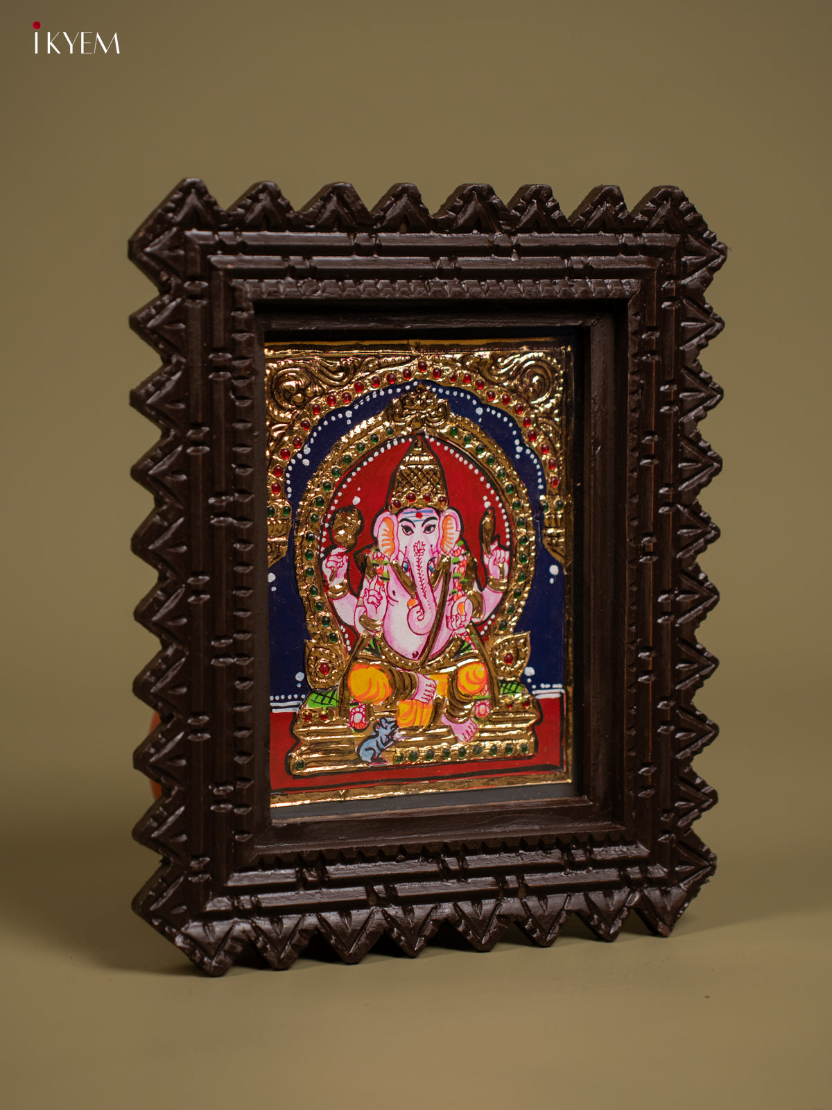 Ganesha Tanjore painting - Tanjore Painting (11x9) - Inch - KF26140