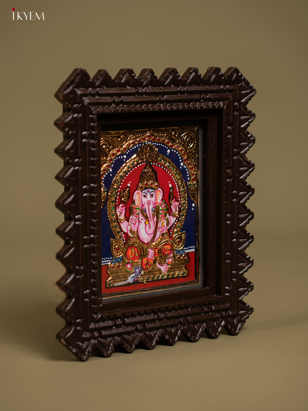 Majestic Lord Ganesha Thanjavur painting 1
