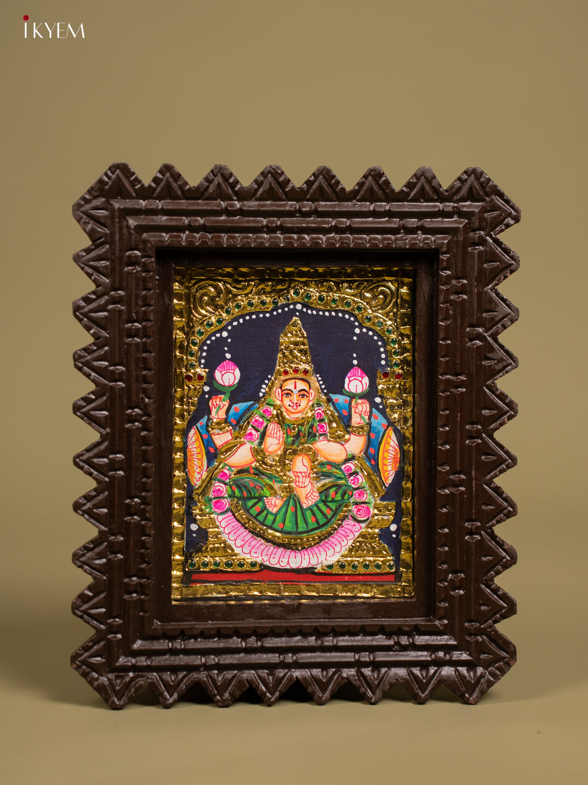 Ashatalakshmi Tanjore painting - Tanjore Painting (11x9) - Inch - KF26152