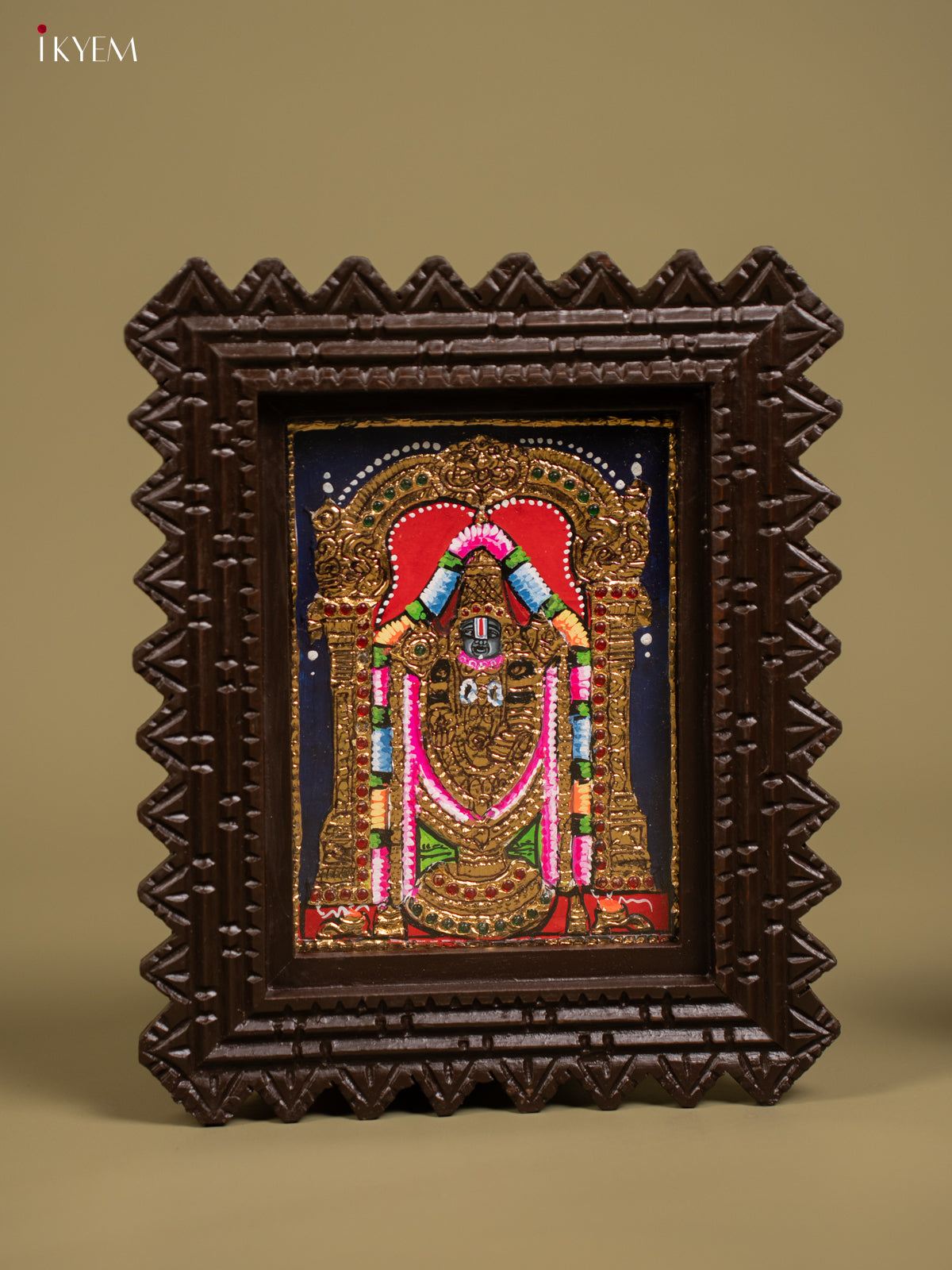 Balaji Tanjore painting - Tanjore Painting (11x9) - Inch -KF26154