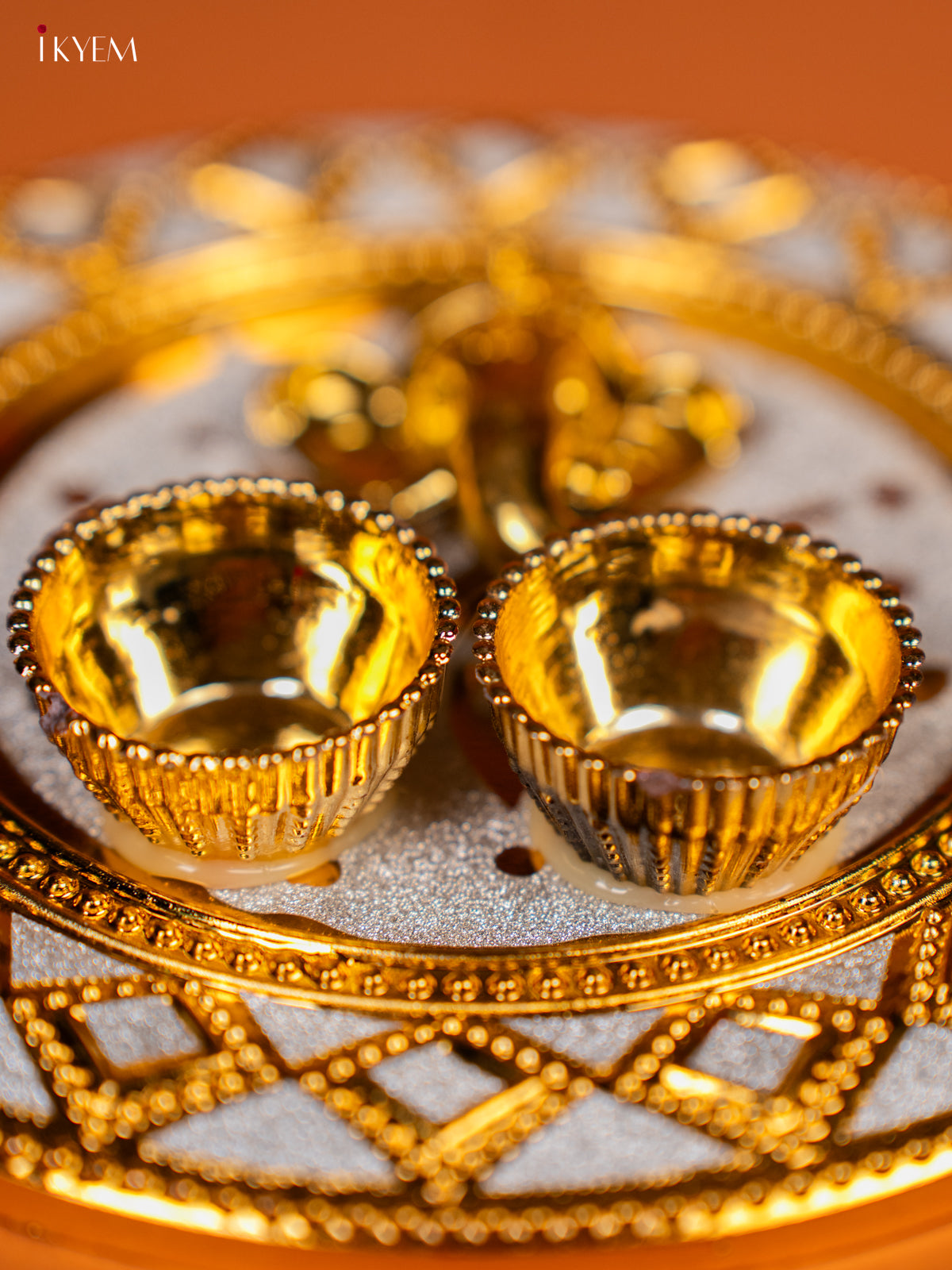 Round Shaped Haldi Kumkum Holder with a Small Ganesha -2