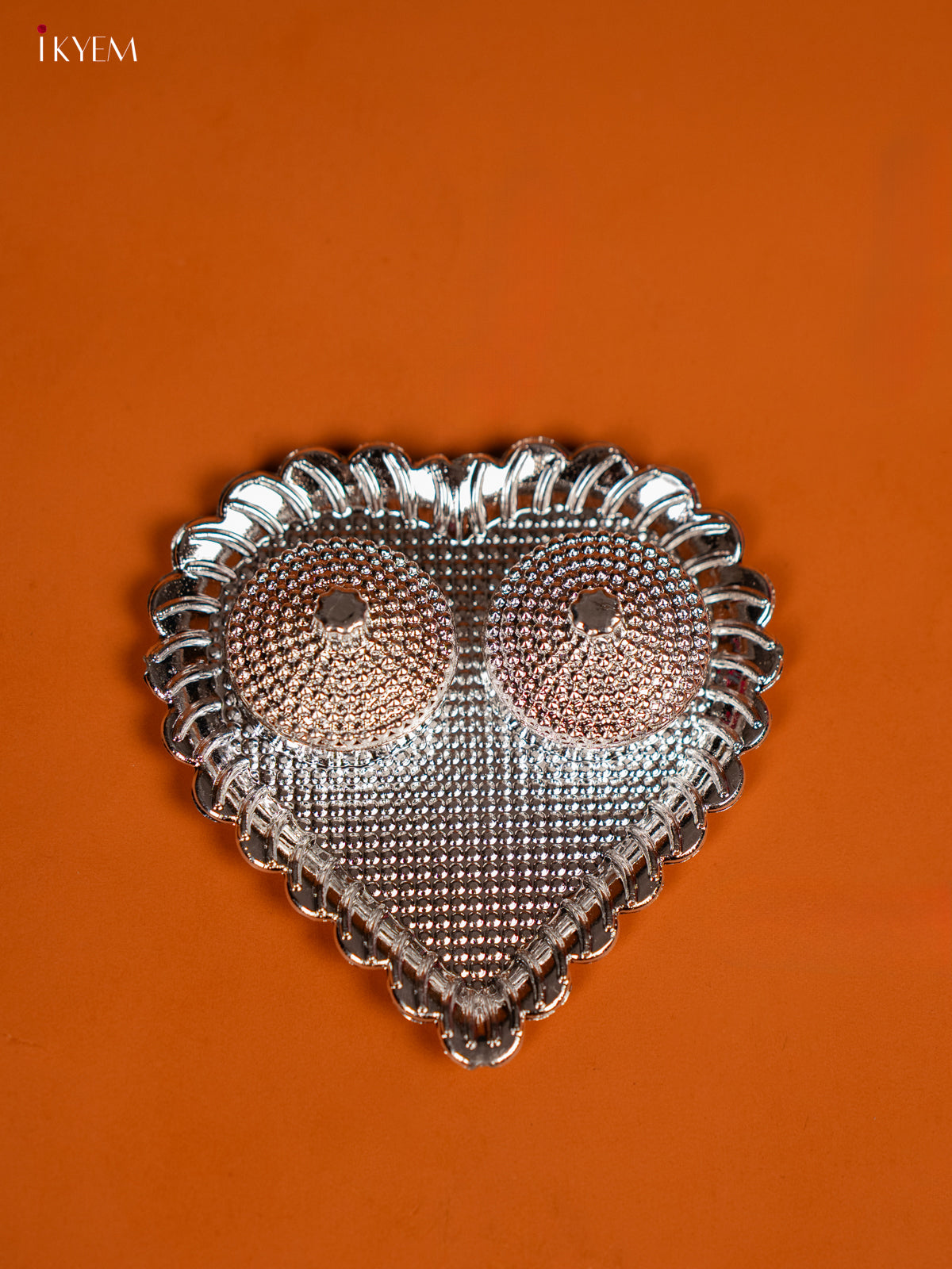 Silver Plate Kumkum Holder Heart 