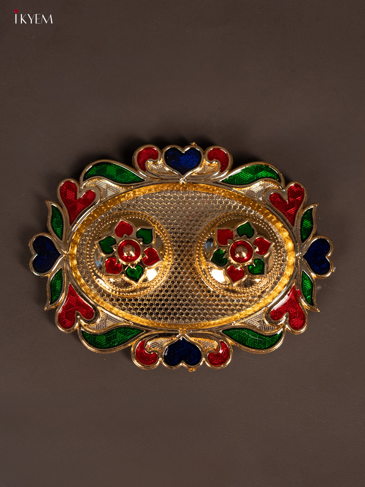 Beautiful oval Meenakari Haldi Kumkum Holder 