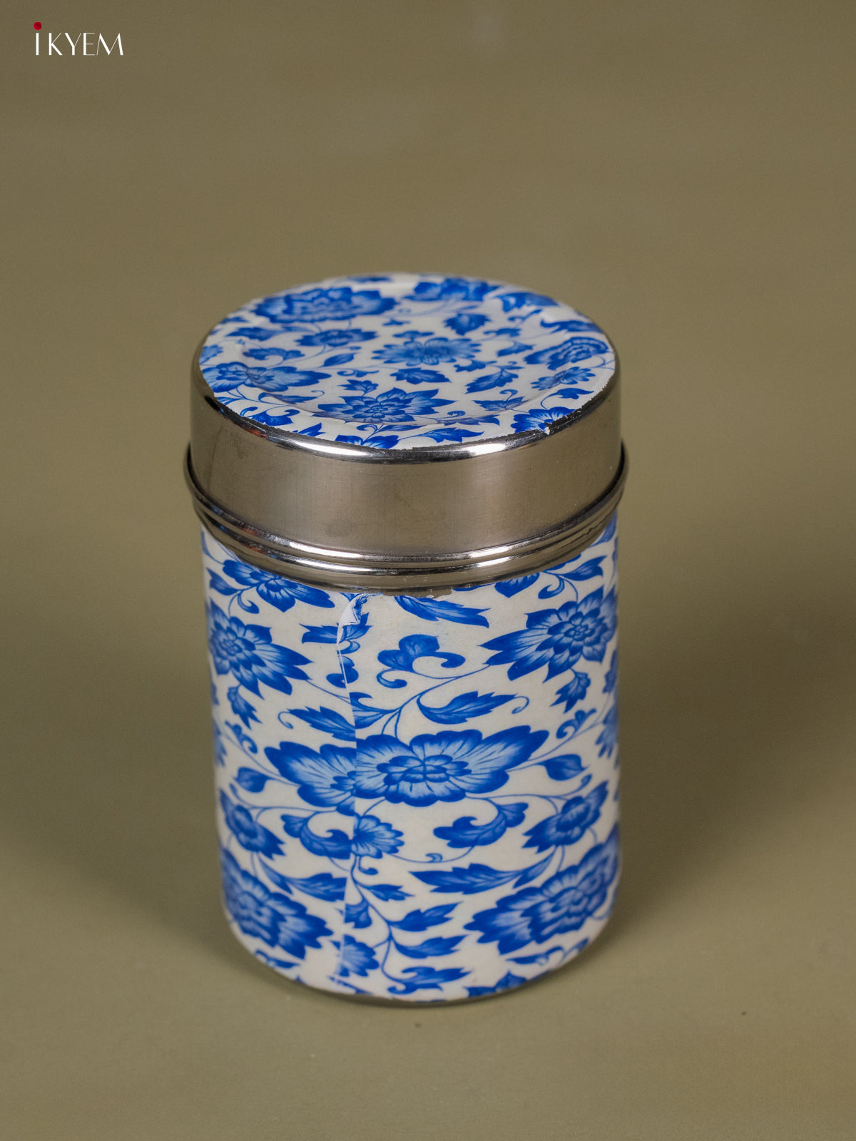 Digital Printed Floral Stainless-Steel Box - Blue 