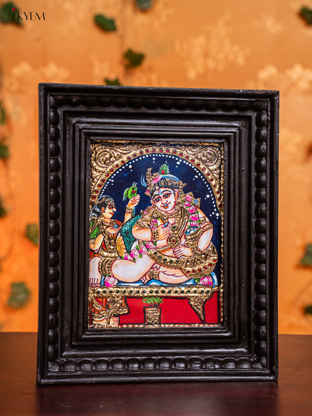 Traditional Butter Krishna Thanjavur painting  1