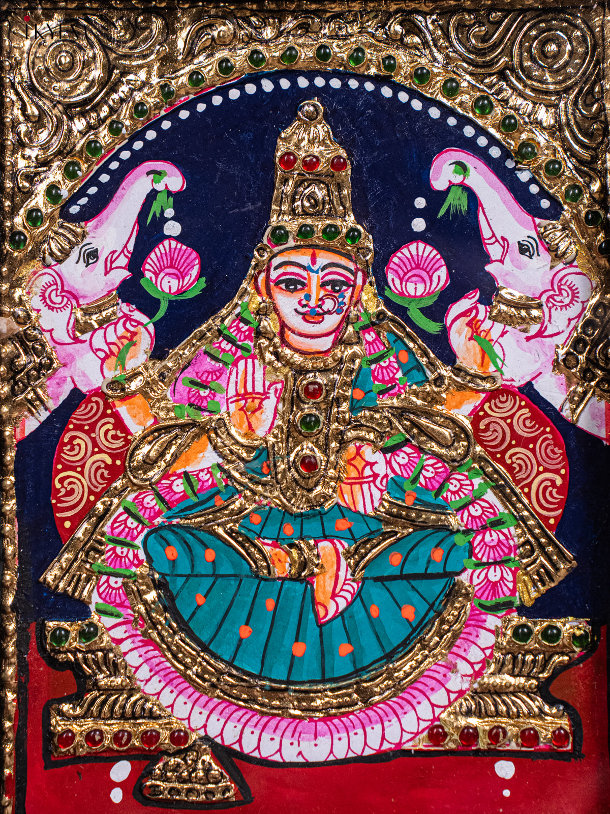 Regal Goddess GajaLakshmi Thanjavur painting 2
