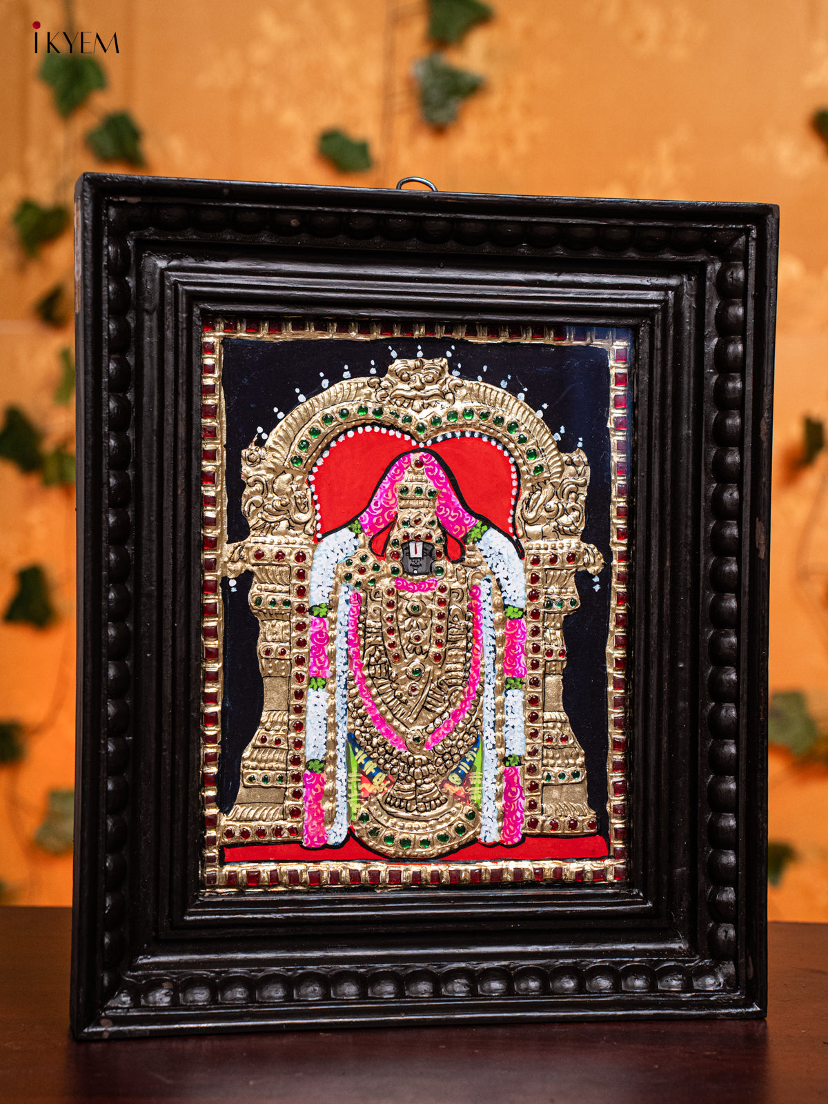 Timeless Tirupati Balaji Tanjore Painting in Teak Wood Frame 1