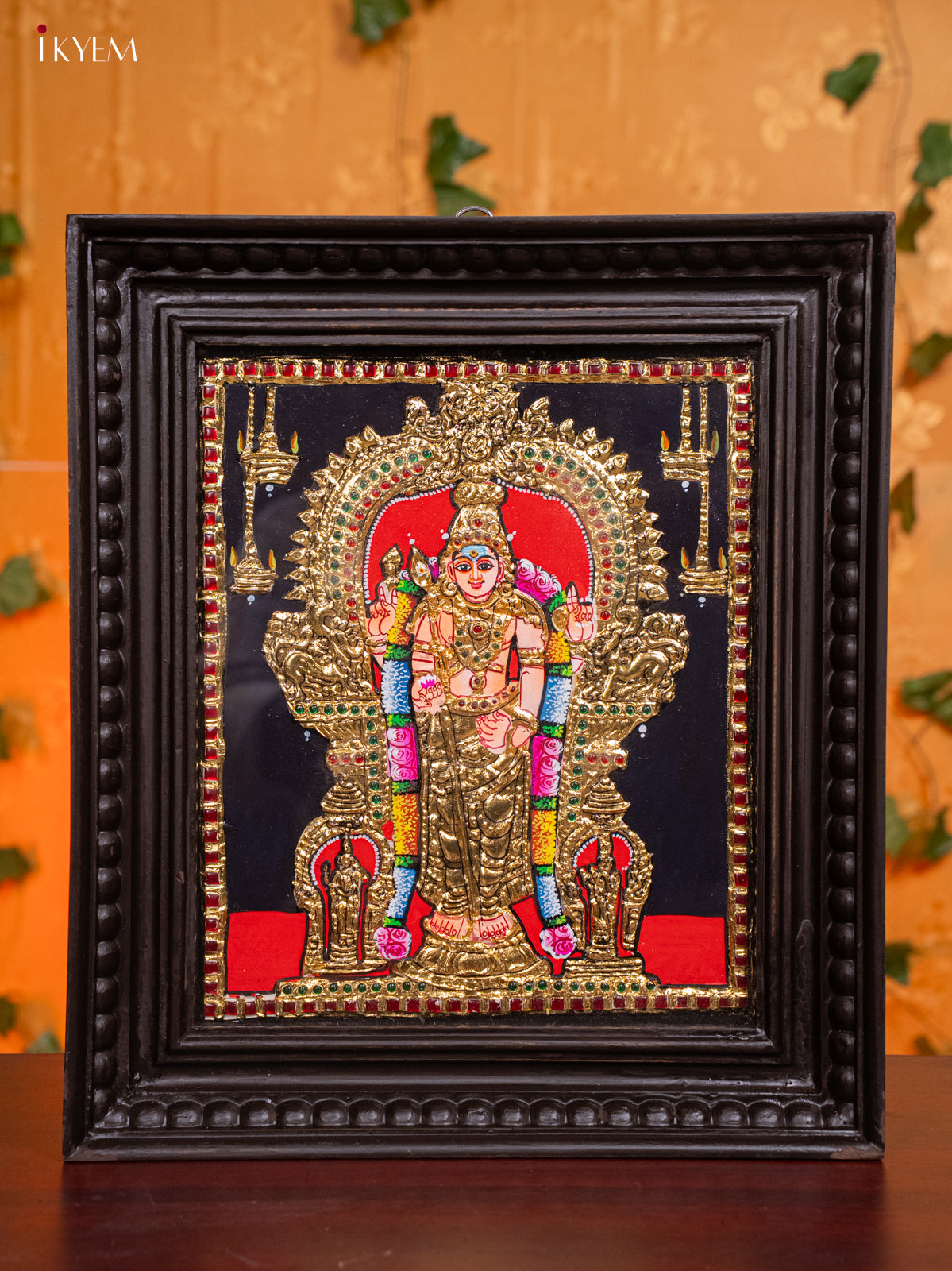 Vibrant Tiruchendur Murugan Thanjavur painting