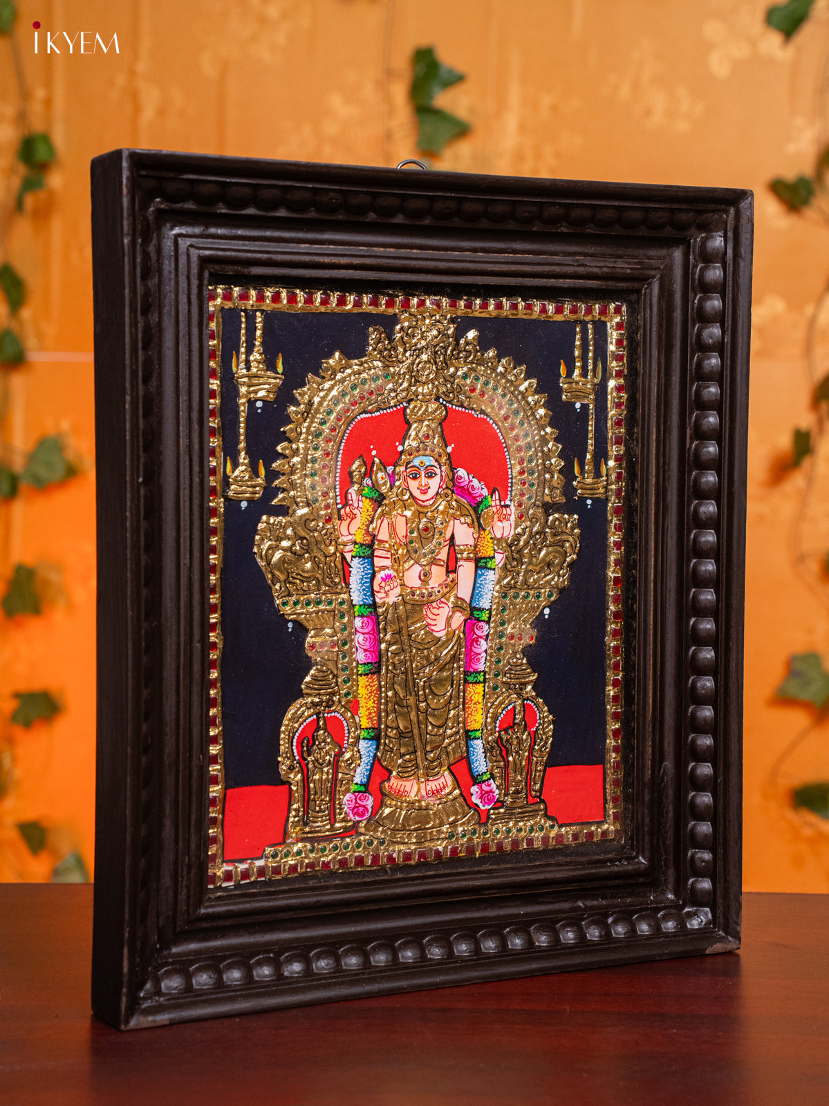 Vibrant Tiruchendur Murugan Thanjavur painting 1