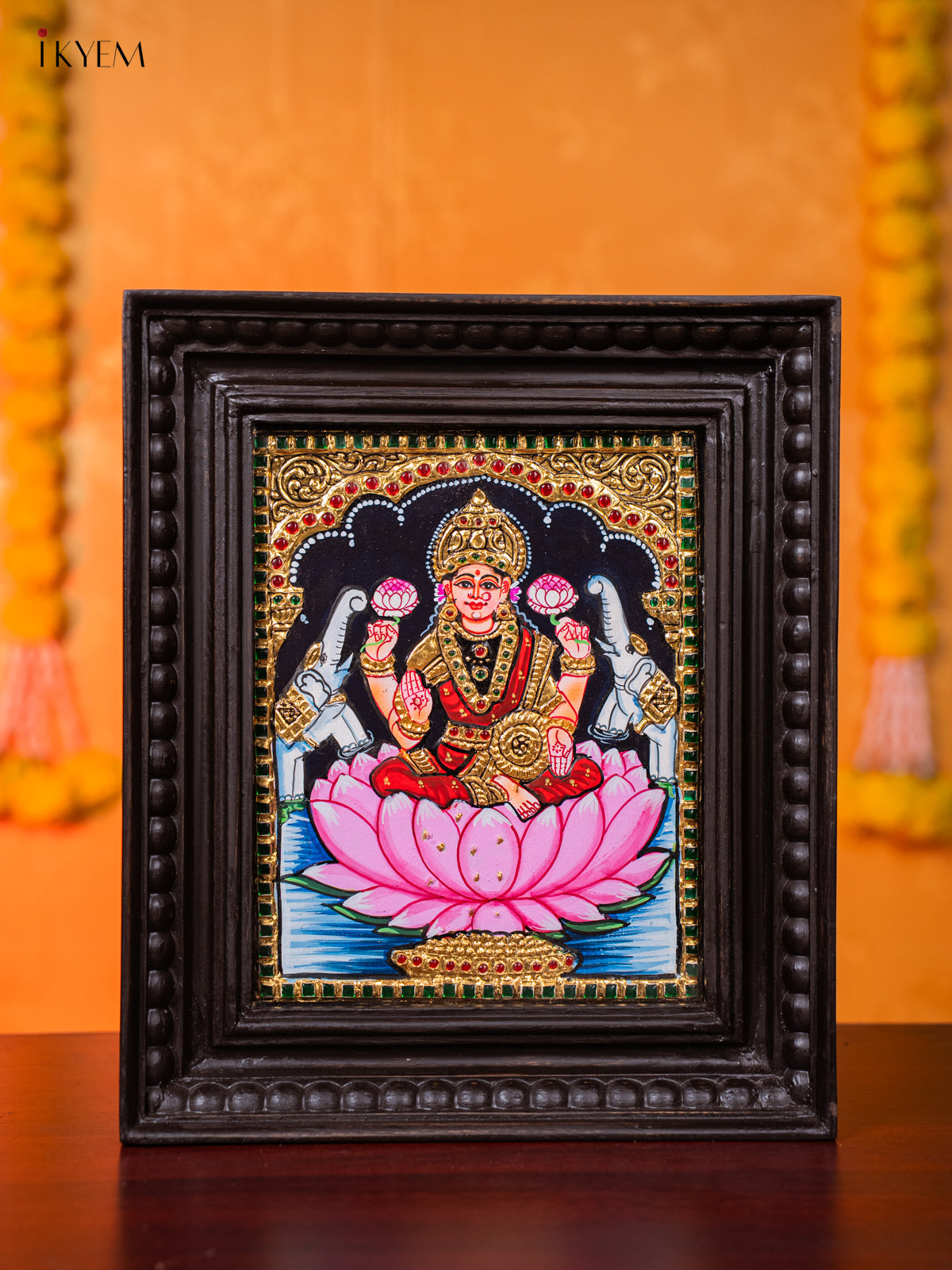Pretty Goddess Gajalakshmi Tanjore painting 