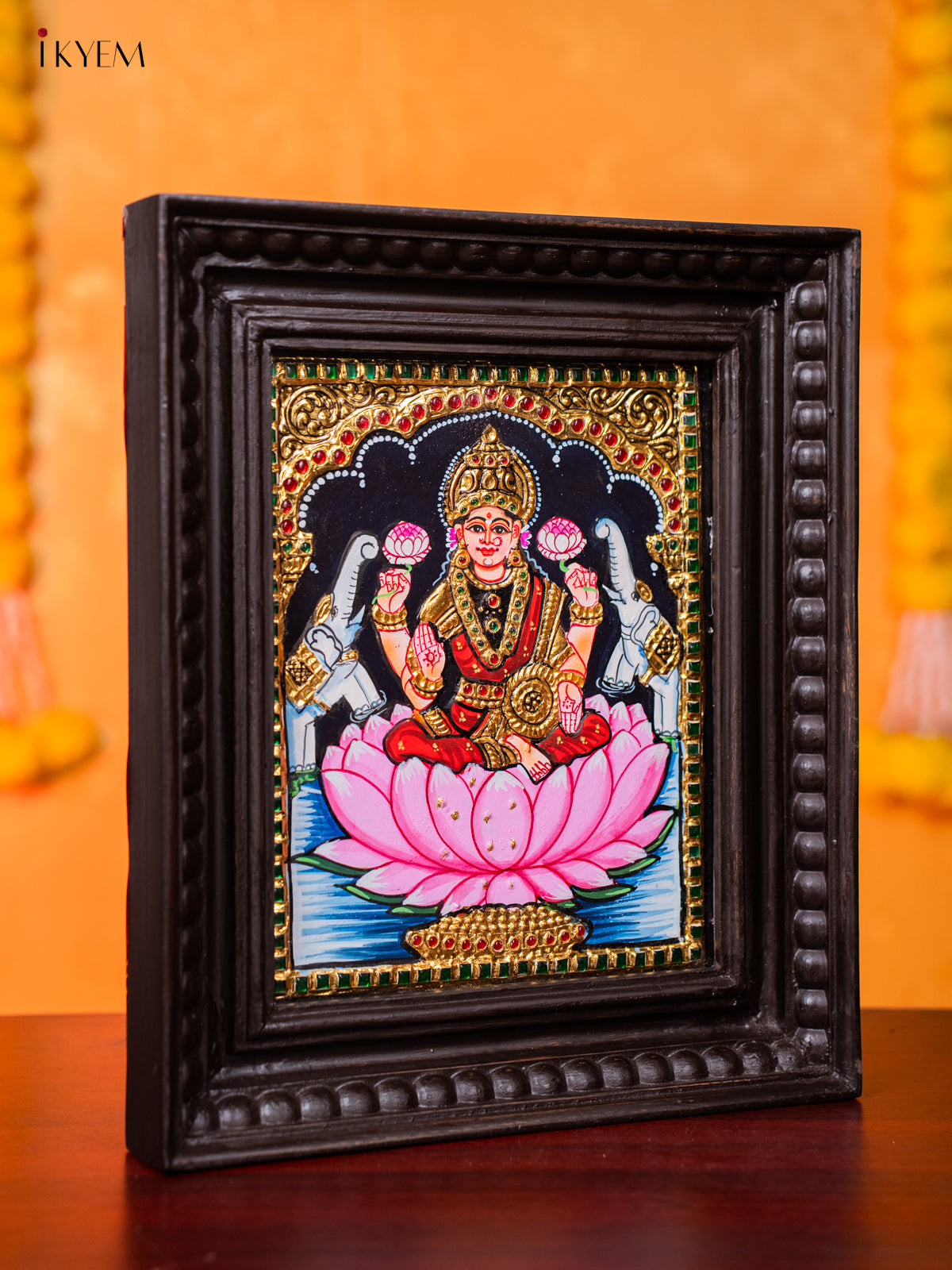 Pretty Goddess Gajalakshmi Tanjore painting 1