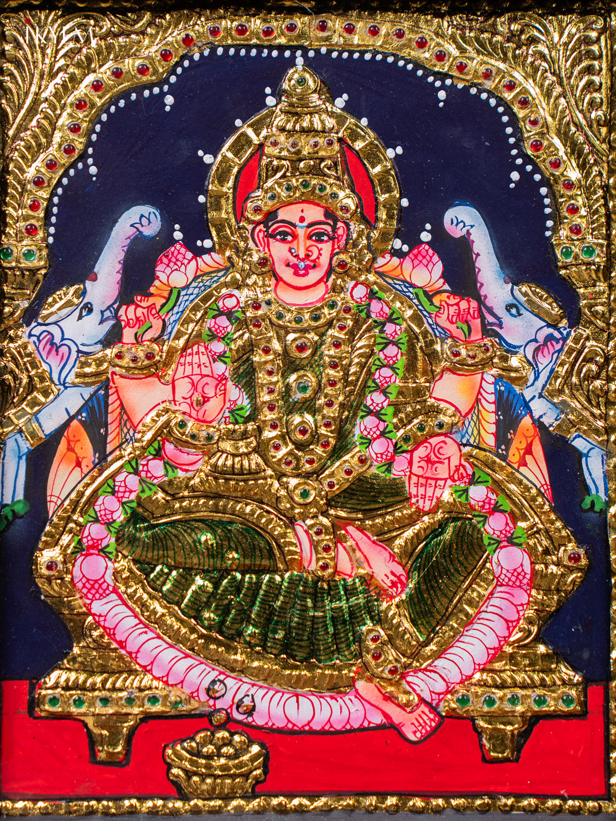 Beautiful Goddess Gajalakshmi Tanjore painting 2