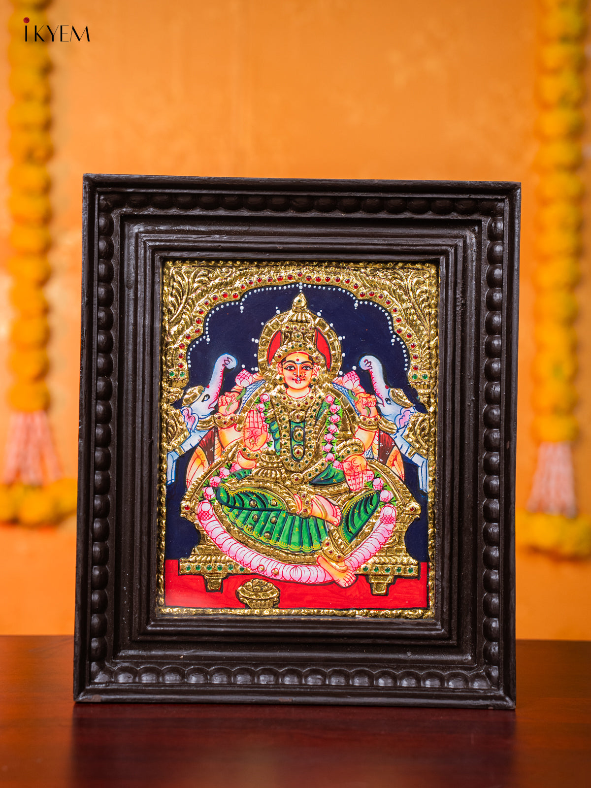 Divine Goddess Gajalakshmi Tanjore painting 
