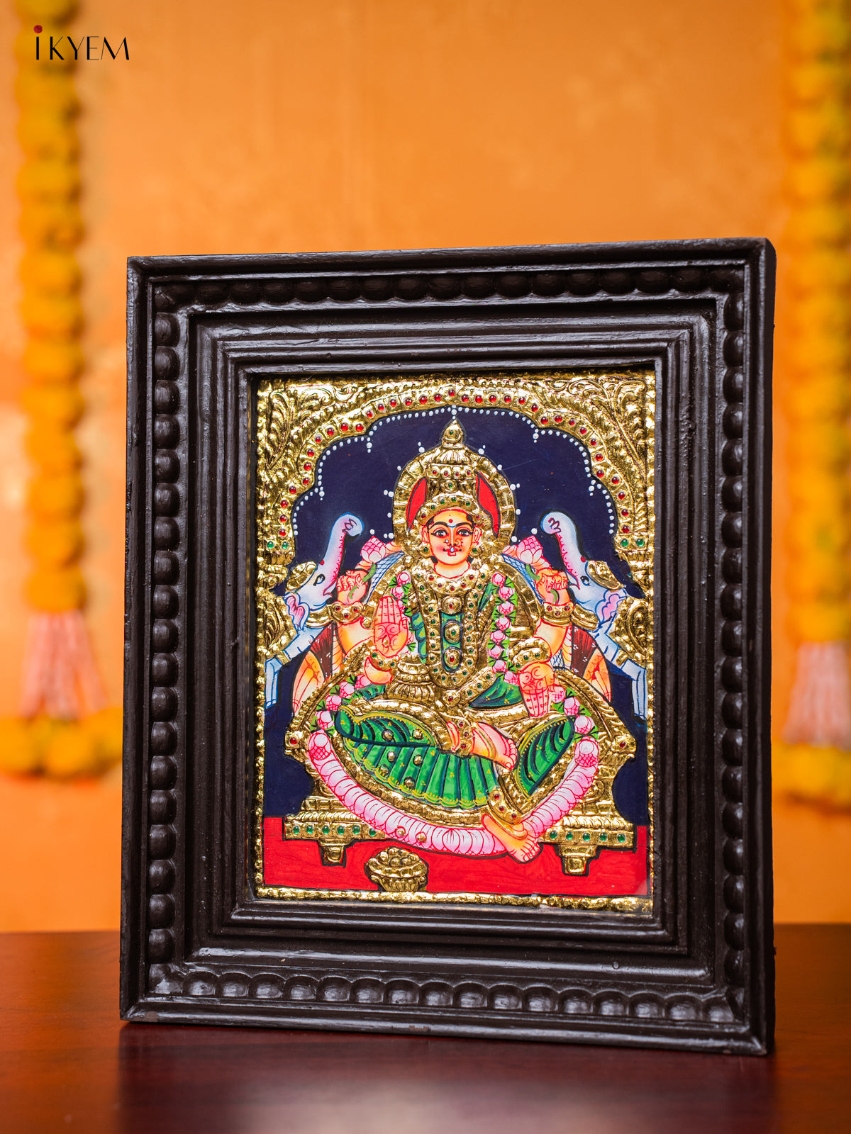 Divine Goddess Gajalakshmi Tanjore painting 1
