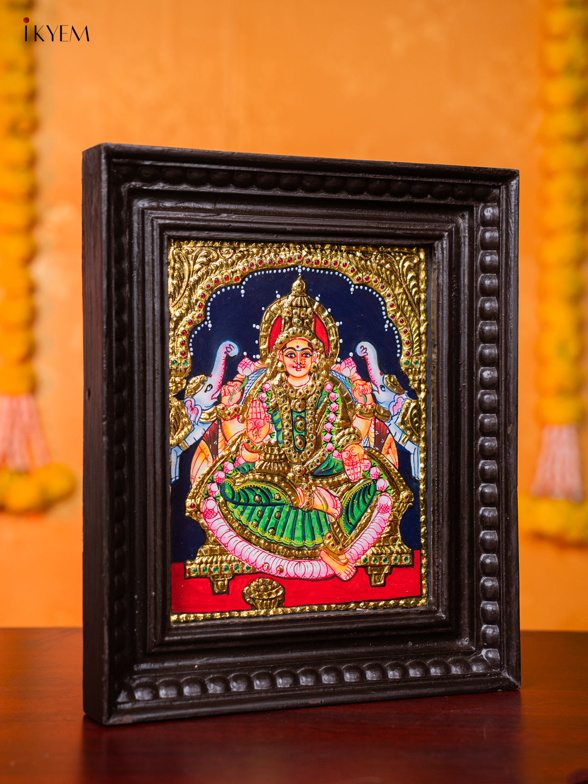 Divine Goddess Gajalakshmi Tanjore painting 4