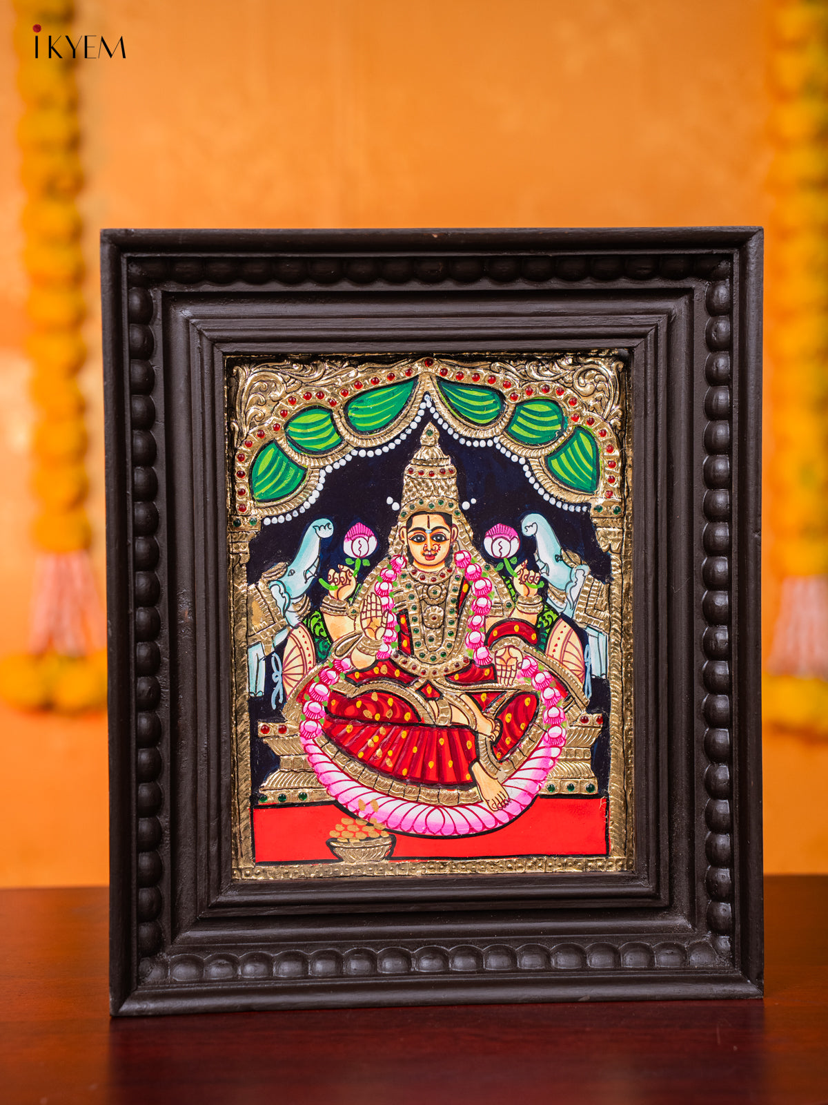 Sacred Goddess Gajalakshmi Tanjore painting