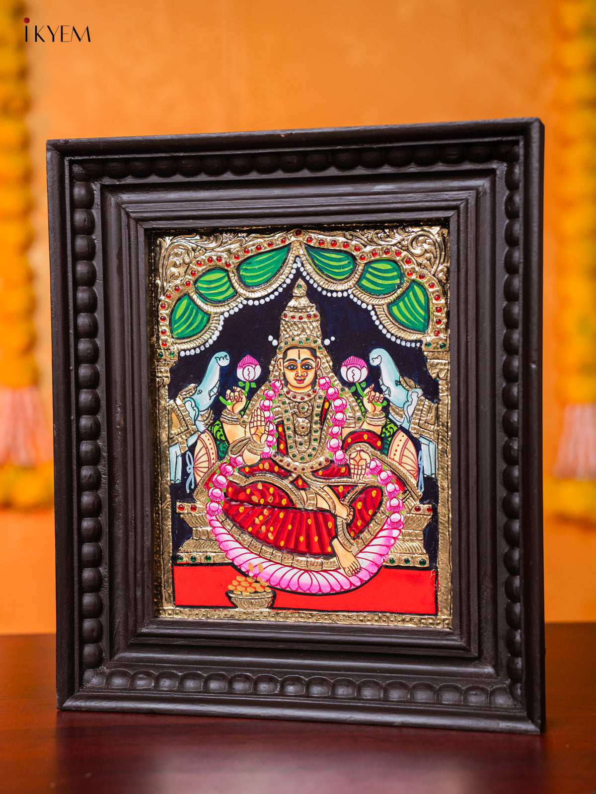 Sacred Goddess Gajalakshmi Tanjore painting 1
