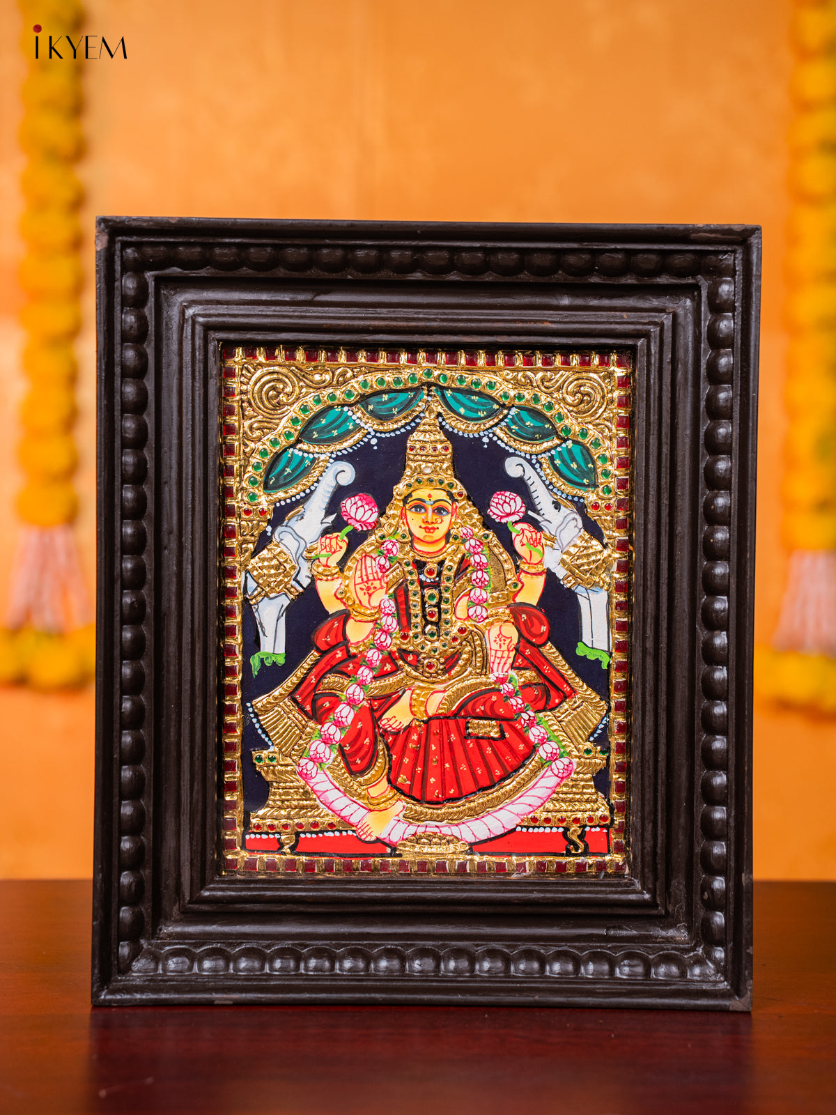 Divine Goddess Gajalakshmi Tanjore painting 