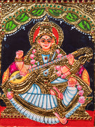 Exquisite Goddess Saraswathi Thanjavur painting 2