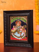 Exquisite Goddess Saraswathi Thanjavur painting 1