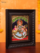 Exquisite Goddess Saraswathi Thanjavur painting 3