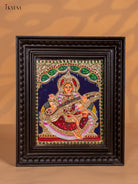 Gracefull Goddess Saraswathi Tanjore painting 1