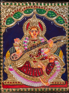 Gracefull Goddess Saraswathi Tanjore painting 2
