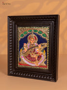 Gracefull Goddess Saraswathi Tanjore painting 3