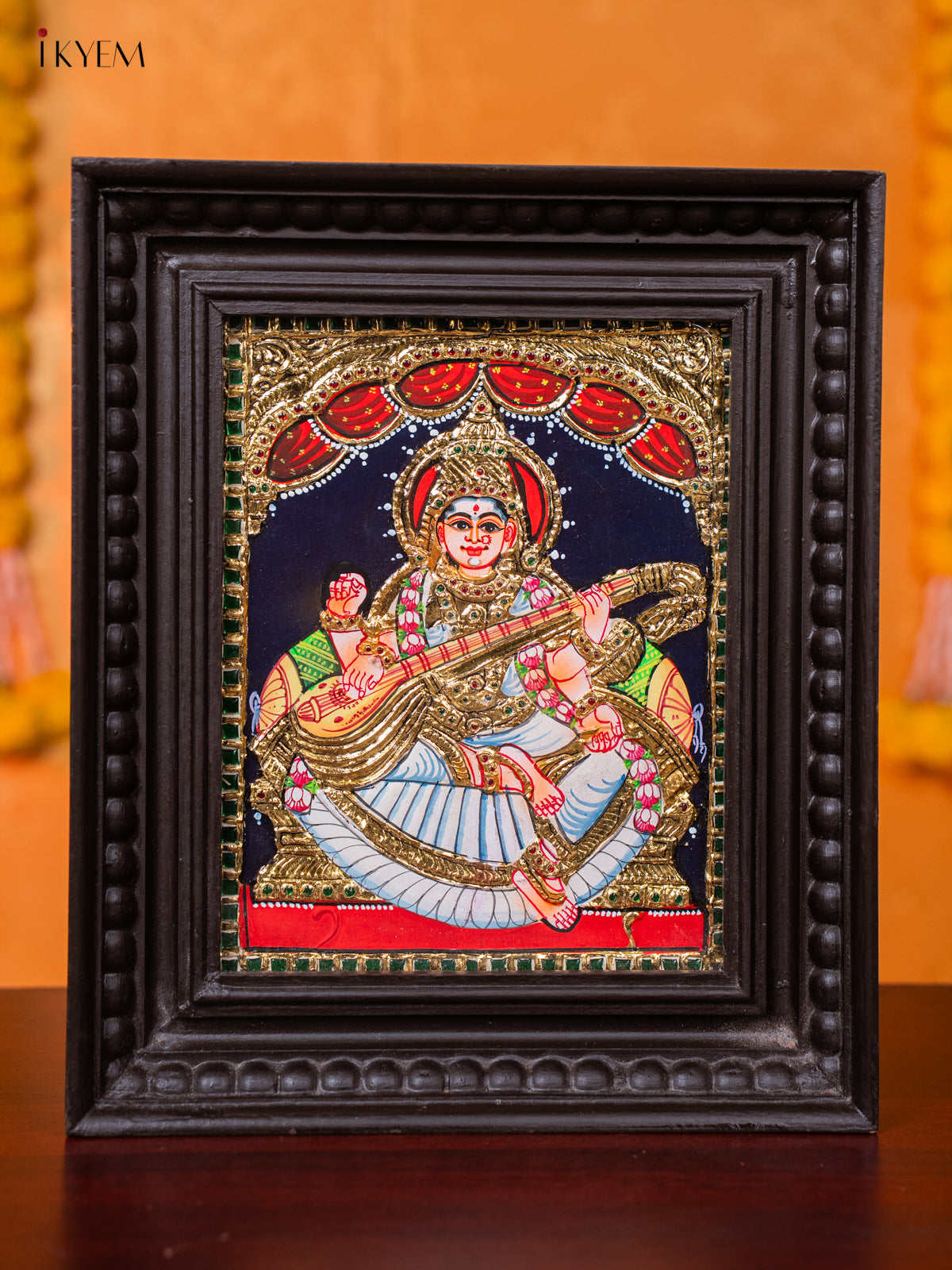 Beautiful Goddess Saraswathi Thanjavur painting 