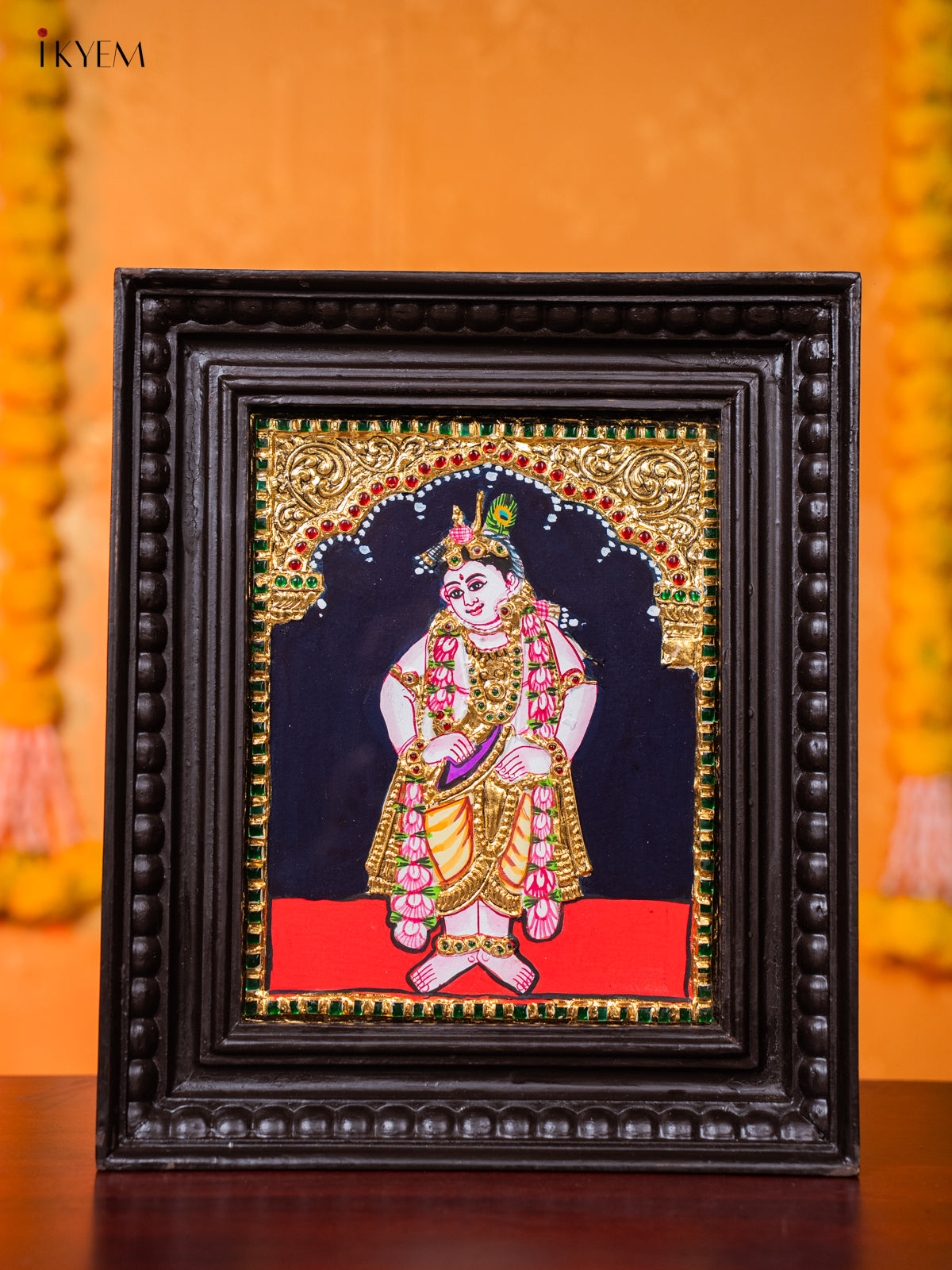 Devotional Lord BalaKrishna Tanjore painting 