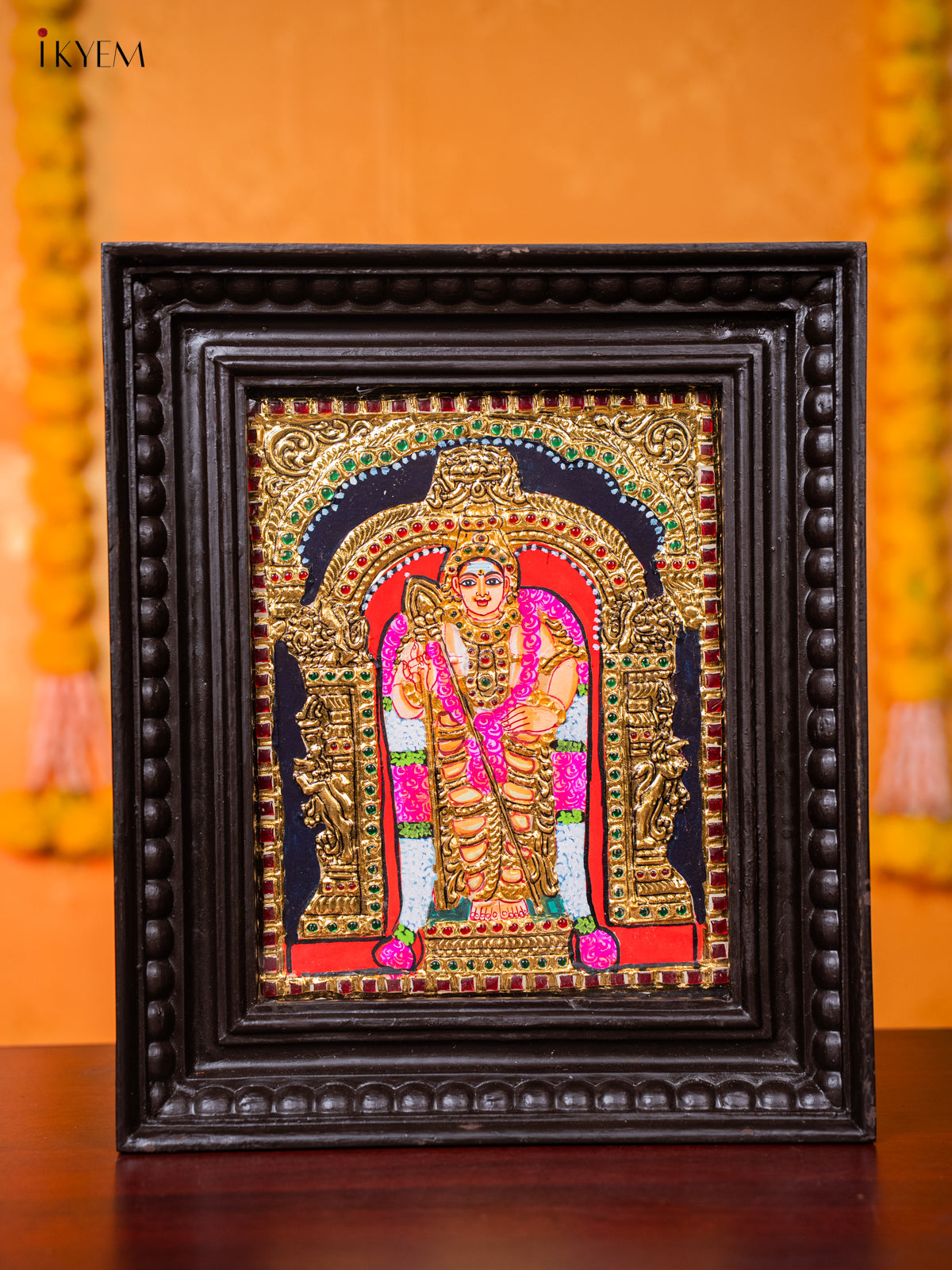 Majestic Lord Murugar Tanjore painting 