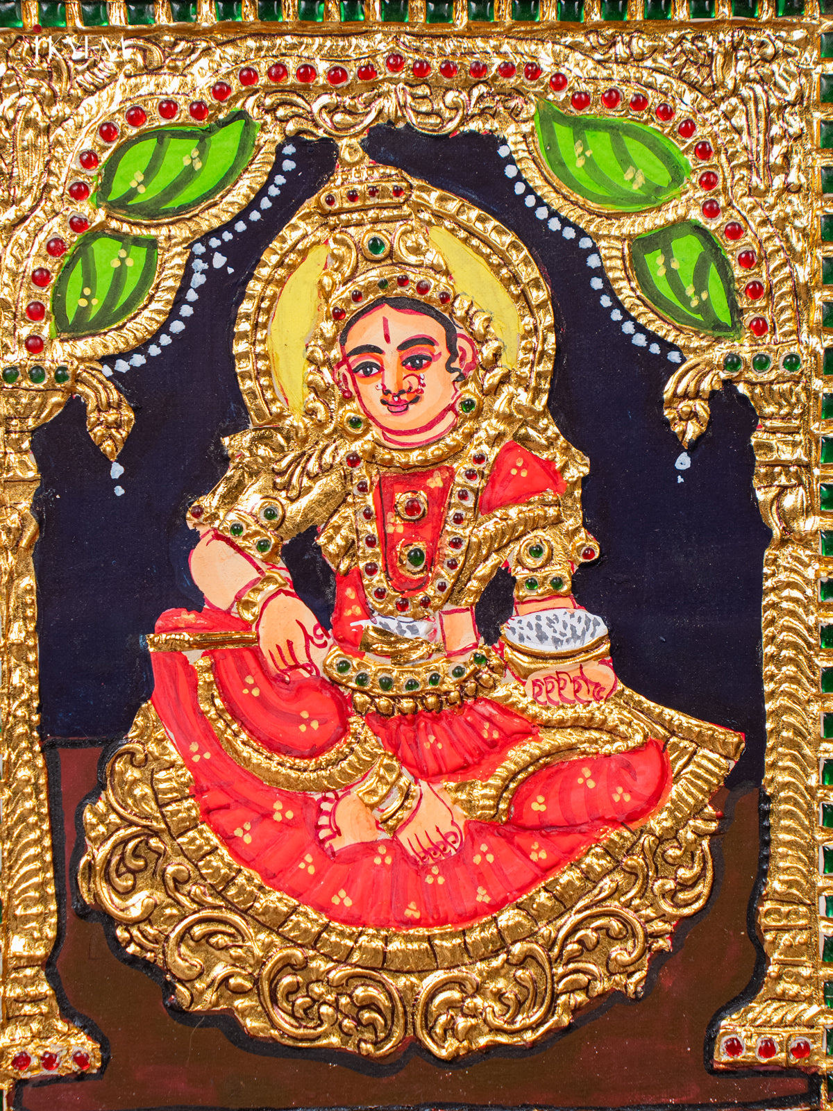 Stunning Goddess Annapoorani Tanjore painting 3