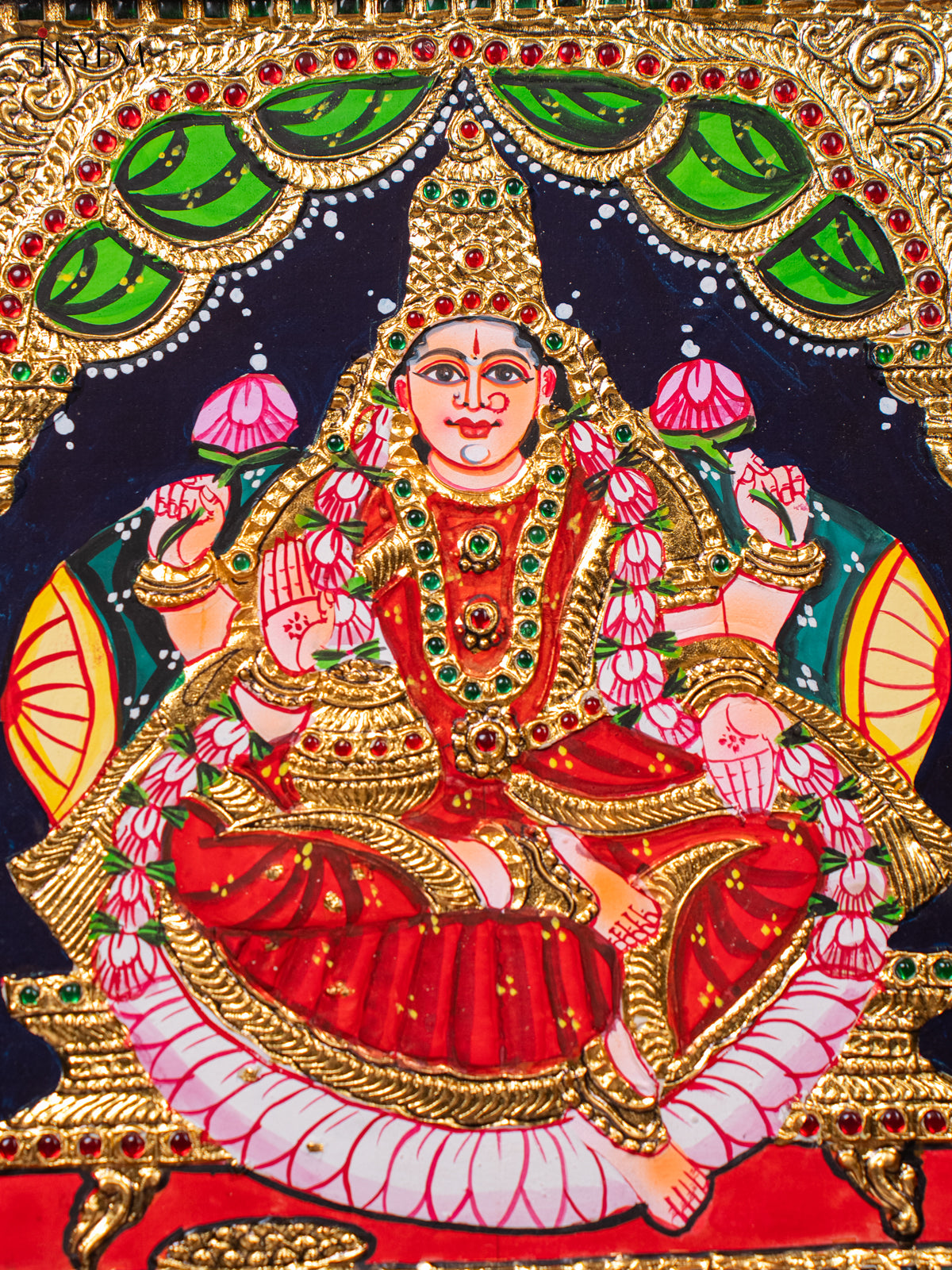 Enchanting Goddess Lakshmi Tanjore painting 2