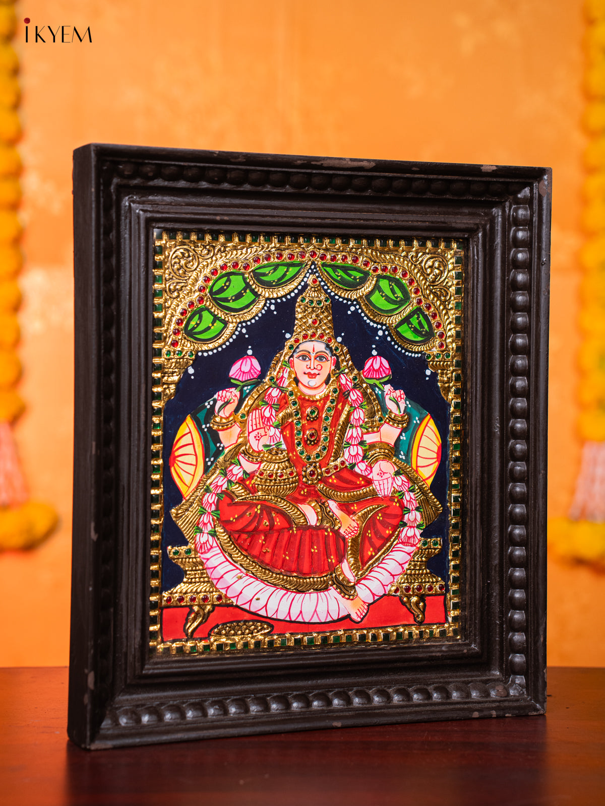 Enchanting Goddess Lakshmi Tanjore painting 3