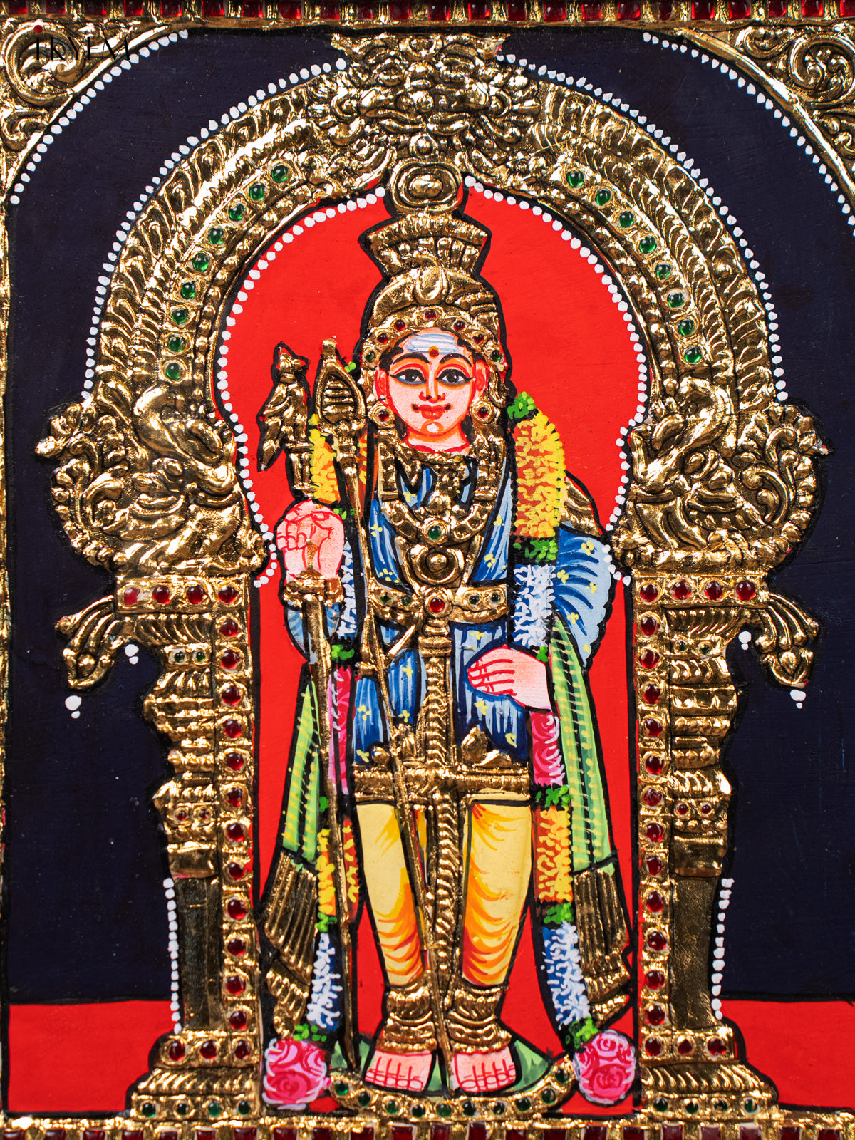 Divine Lord Murugan Thanjavur painting 2