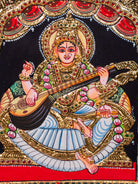 Regal Goddess Saraswathi Thanjavur painting 2