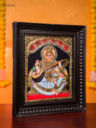 Regal Goddess Saraswathi Thanjavur painting 3